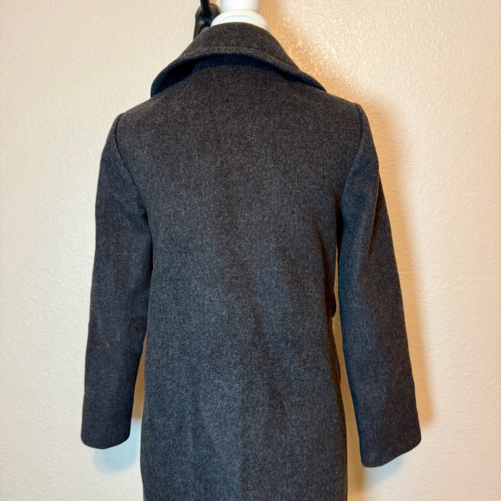 J. Crew Cashmere & Wool Harriet Plum Pea Coat Charcoal Gray Size 0 Petite - Picture 9 of 15